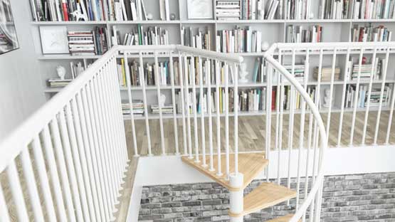 landing banister in white for stairs
