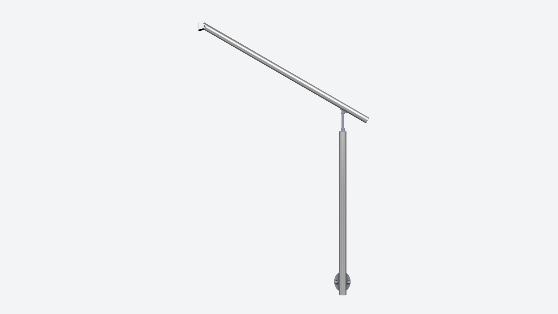 Eingangsgeländer DOLLE PS 070 Aluminium für Eingänge. 1 Pfosten und 1 Handlauf, Seitenmontage, Freisteller Sada vstupního zábradlí PS 070, PS 071 hliník s 1 sloupkem Black