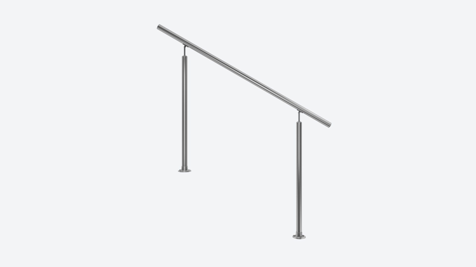 Eingangsgeländer Geländerset DOLLE PS 512 mit 2 Pfosten und 1 Handlauf für Bodenmontage, Freisteller Set vstupního zábradlí PS 512, PS 513 nerez se 2 sloupky